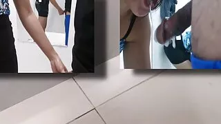 Asian Pinay Sales Lady Blowjob Her Customer at the Mall Fitting Room