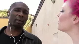 Miss Bunny busty bbw gives blowjob and interracial fuck with