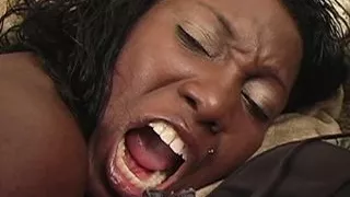 Busty ebony skinned Xena fucks and sucks a big black cock