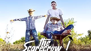 A hot and dirty farmer using his scarecrow for blowjobs and anal pleasure on his dick