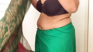 Sexy Indian Girl Stripping Off Saree to Panty