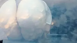 look at my ass through the glass of the car