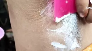 Shaving  indian style hair remove