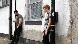 Hung gay daddy Dolan Wolf seduces blond twink Cameron James