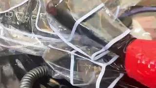 NANA Transparent raincoat and swimsuit tape bondage orgasm