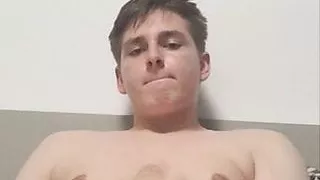 Chubby teen masturbates and cums