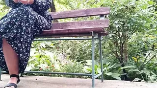 Handjob outdoors in the park