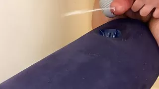 Fat Guy Cumming and Pissing On Inflatable Pillow -- THUNDER ALERT --