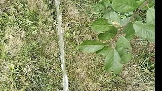 Master Ramon pisses his golden champagne in the park and massages his divine cock on the park bench