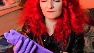 ASMR rubber kitchen gloves fetish sounds