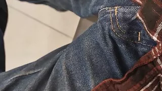 Public bathroom cumshot