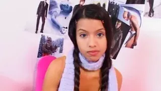 Petite solo latina teen toys her pussy