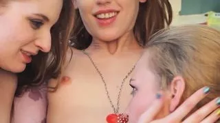 A cheat on a partner makes an awesome lesbian threesome with lots of pussy licking