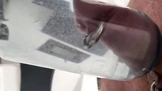 Cumload in water bottle