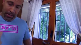 Busty Asian has anal sex with blowjob in the kitchen