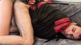 Young submissive sub gets fucked hard by his dom and has to swallow his cock cum