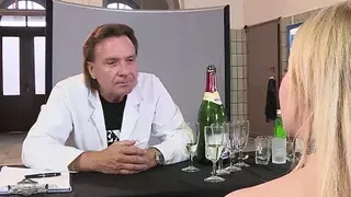 Blonde busty slut in search of gangbang