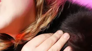 FUR SOUNDS fetish video of touching fur coat - ASMR relax sounding