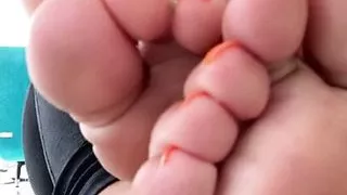 I remove my black socks and tell you to wash them