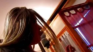 Blonde in Latex gives Terry Reid anal sex and blowjob