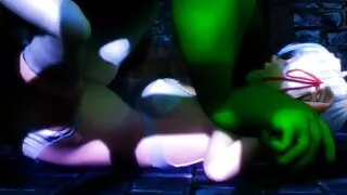 A girl in giant Goblin's Dungeon