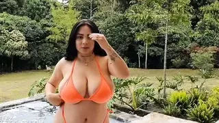 Big Boobs huge areolas horny bikini babe Kim Velez