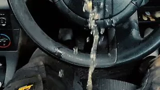 Spontaneous gushing piss fountain, sitting in my car, Scallyoscar