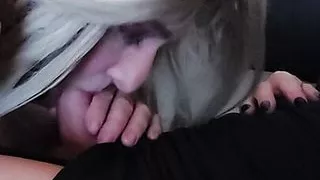lucy get a blowjob from another transsexual 