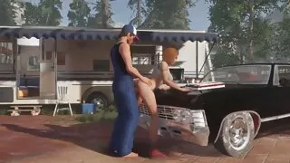 Trucker has sex on a Chevy Impala