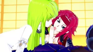 CC and Kallen have fun with Lelouch: Code Geass Parody