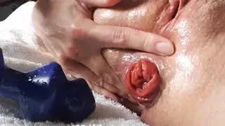 Horny Big Clit Babe Fucks Her Ass with Buttrose