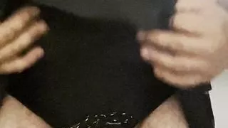 Re tying my cock and balls tighter putting nipple clamps back on 90 degrees to last time and crossdress with extra tying