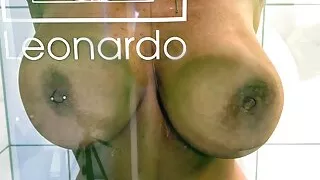 milknhoney7 - voluptuous german BIG natural TITS sensation takes a shower and make him cum