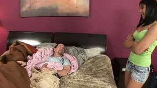 Brunette Emy with natural tits gets her pussy fucked