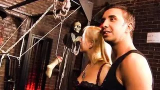 Carla Cox and Victoria Rush suck Paul's big cock