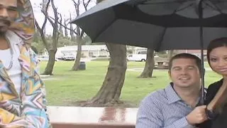 Angel Cummings ebony with big tits is a horny wife