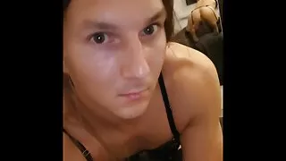 Jerking and Posing in lingerie of my girlfriend