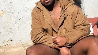 Wanking outside in the compound