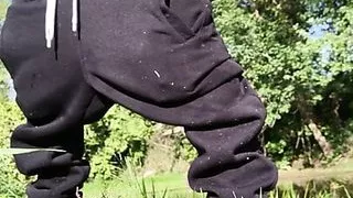 Cumshot while fishing