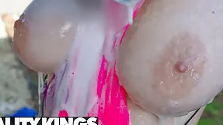 All Natural Babe Angel Youngs Washes Damion's Car Before She Grabs His Big Hose Put It Inside Her - Reality Kings