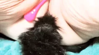 Lilfrillysocks is double penetrated with Lush3 by Lovense and Kitty Tail Buttplug