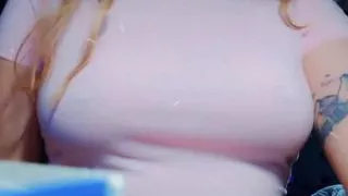 Loyalbabygirl bouncing her big pierced tits