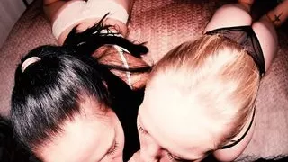 Slutty Girlfriends Sucks Their Roommate