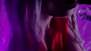 close up transparent dildo sucking. hot blonde tries her new toy and her holes - march foxie