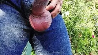 Cowboy dad on break and pumping his cock