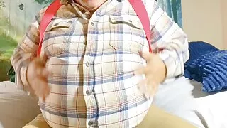 Old Man Farmer shows Fat ass with BIG BIG LOAD