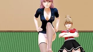 A Night with two Cats: 3D Hentai