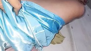 Silky Satin Bridesmaid Gown is used to masturbate and cum