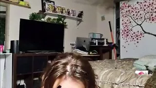 Blowjob POV Natalya gives dad blowjob