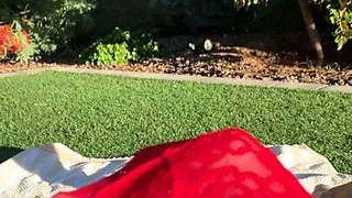 Cum shot in stepdaughter red lace thong and cock ring